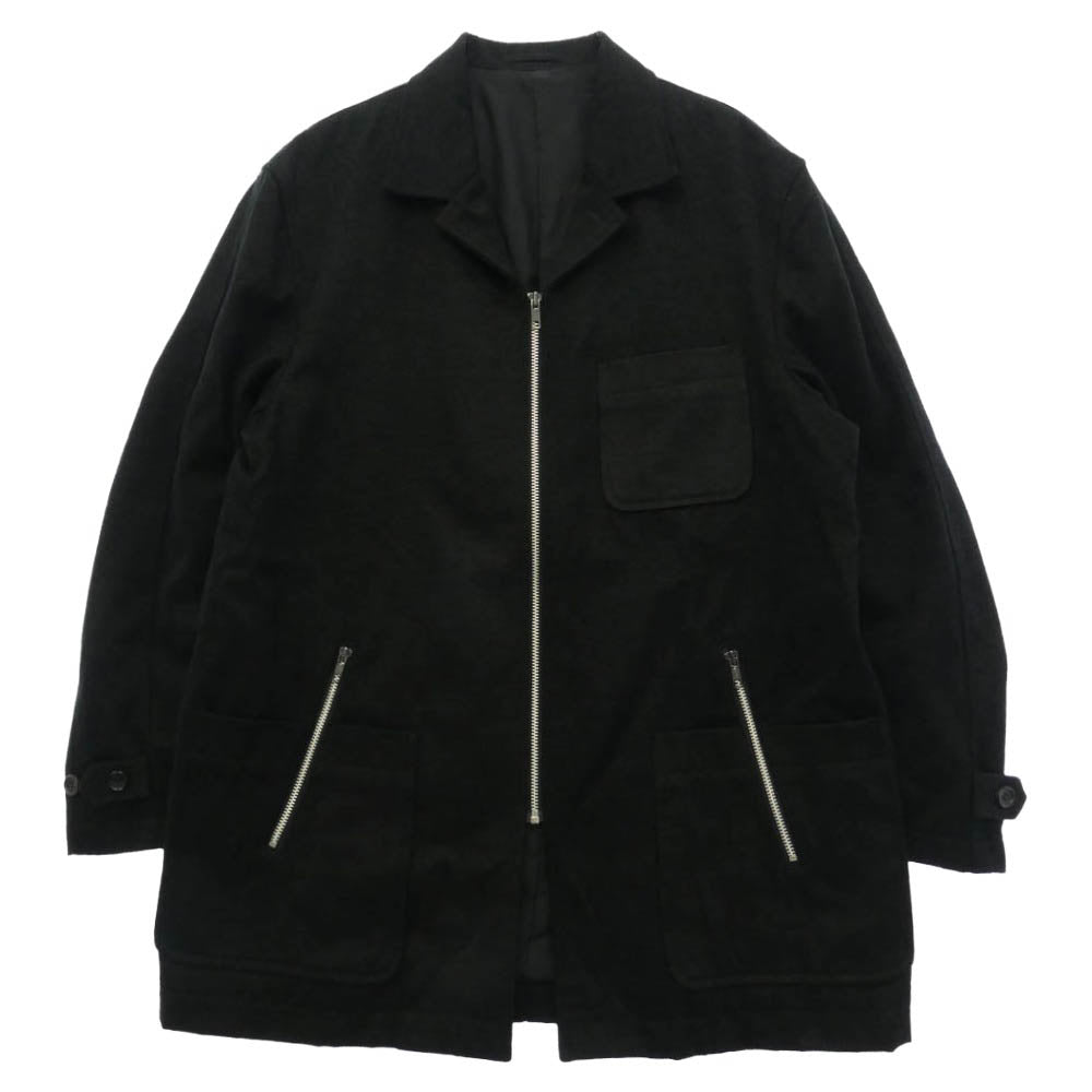 COMME des GARCONS HOMME コムデギャルソンオム 田中オム 90s ヴィンテージオム アーカイブ AD1996 HJ-080790 ウール ジップアップ ジャケット ブラック系 M【中古】