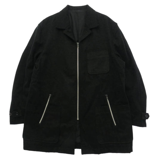 COMME des GARCONS HOMME コムデギャルソンオム 田中オム 90s ヴィンテージオム アーカイブ AD1996 HJ-080790 ウール ジップアップ ジャケット ブラック系 M【中古】