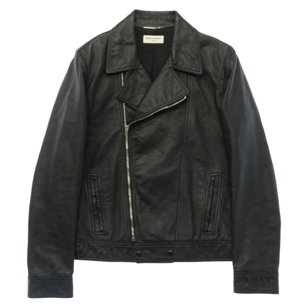 SAINT LAURENT サンローラン 15AW 397440 Y5YB1 Hedi Slimane Archive エディ期 L00 ダブルライダース レザー ジャケット ブラック系 52【中古】