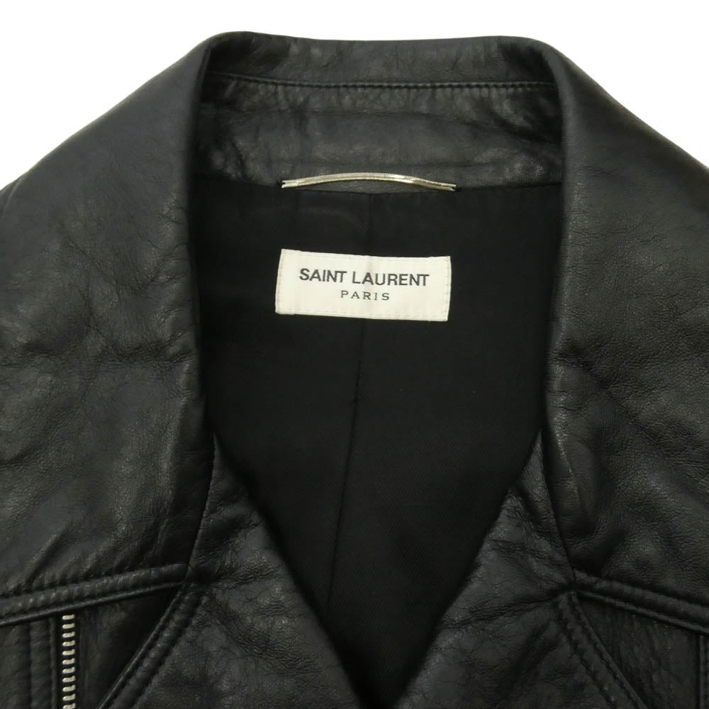 SAINT LAURENT サンローラン 15AW 397440 Y5YB1 Hedi Slimane Archive エディ期 L00 ダブルライダース レザー ジャケット ブラック系 52【中古】