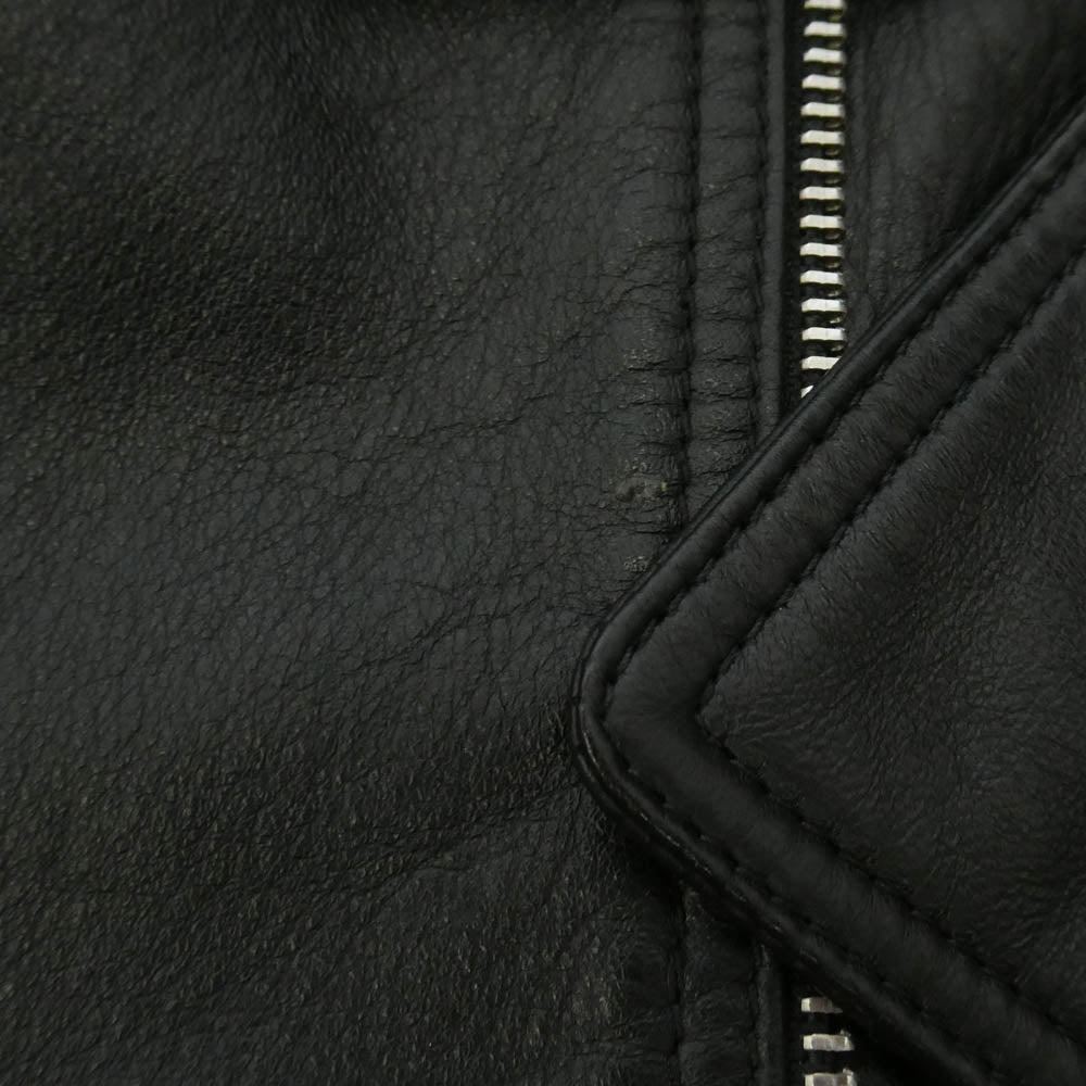SAINT LAURENT サンローラン 15AW 397440 Y5YB1 Hedi Slimane Archive エディ期 L00 ダブルライダース レザー ジャケット ブラック系 52【中古】