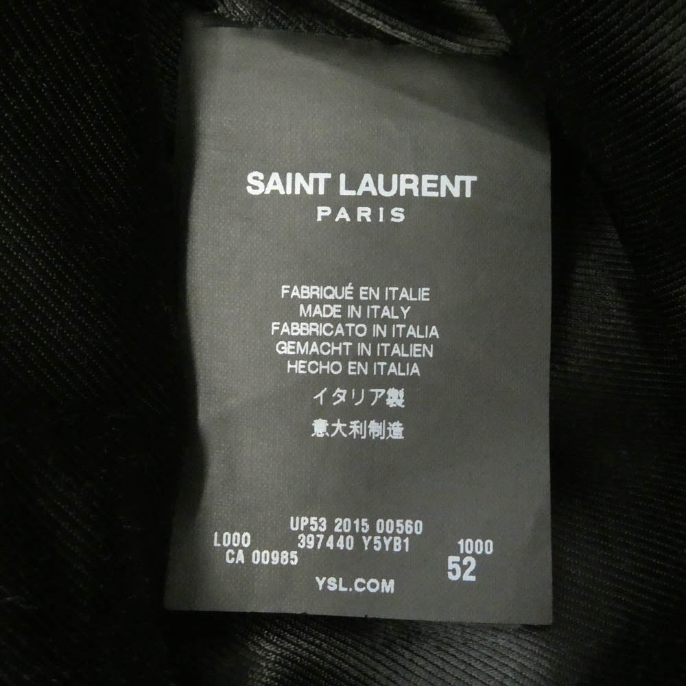 SAINT LAURENT サンローラン 15AW 397440 Y5YB1 Hedi Slimane Archive エディ期 L00 ダブルライダース レザー ジャケット ブラック系 52【中古】