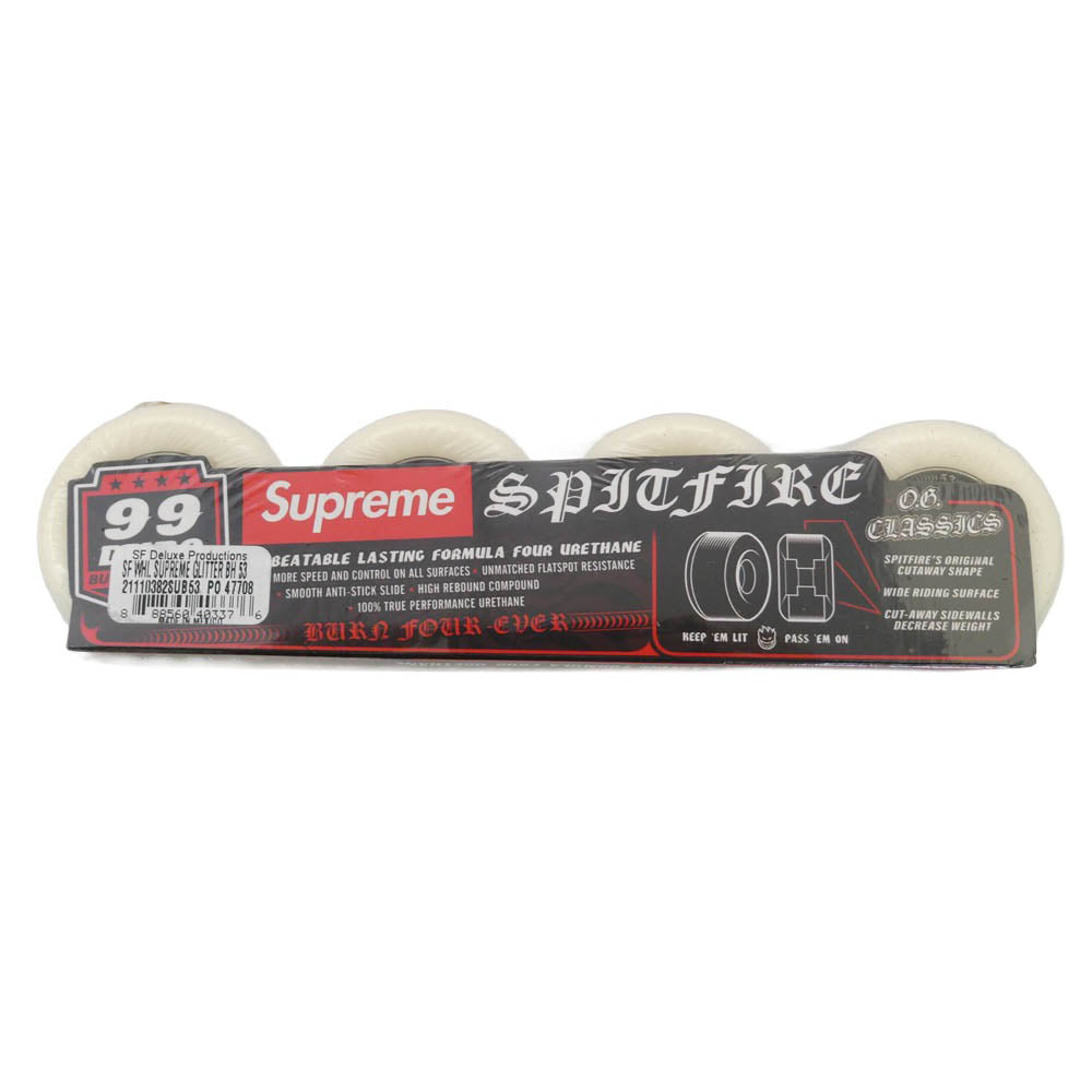 Supreme シュプリーム x Spitfire Glitter Formula Four Wheels x スピットファイア グリッター フォーミュラフォー ウィール ホワイト系 53mm【極上美品】【中古】