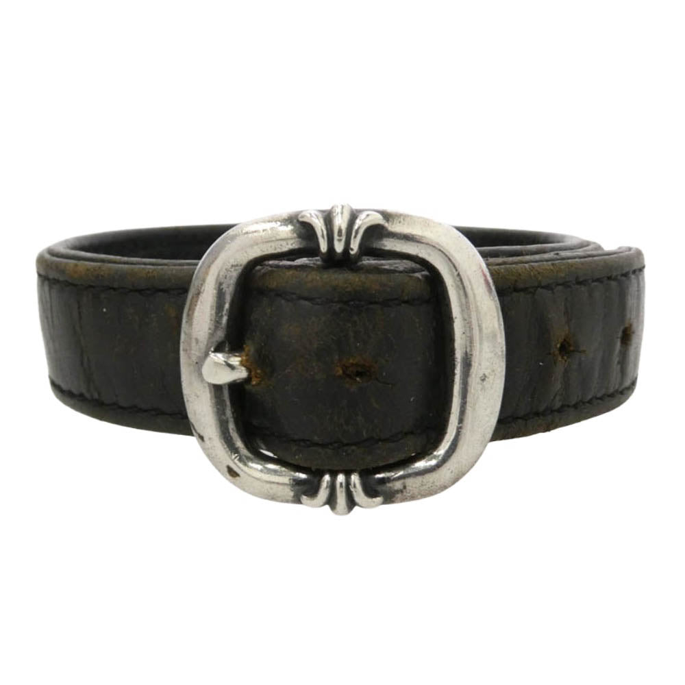 CHROME HEARTS クロムハーツ（原本無） GUNSLINGER ガンスリンガー レザー ブレスレット ブラック系 11【中古】
