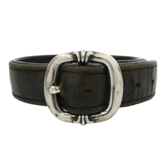 CHROME HEARTS クロムハーツ（原本無） GUNSLINGER ガンスリンガー レザー ブレスレット ブラック系 11【中古】