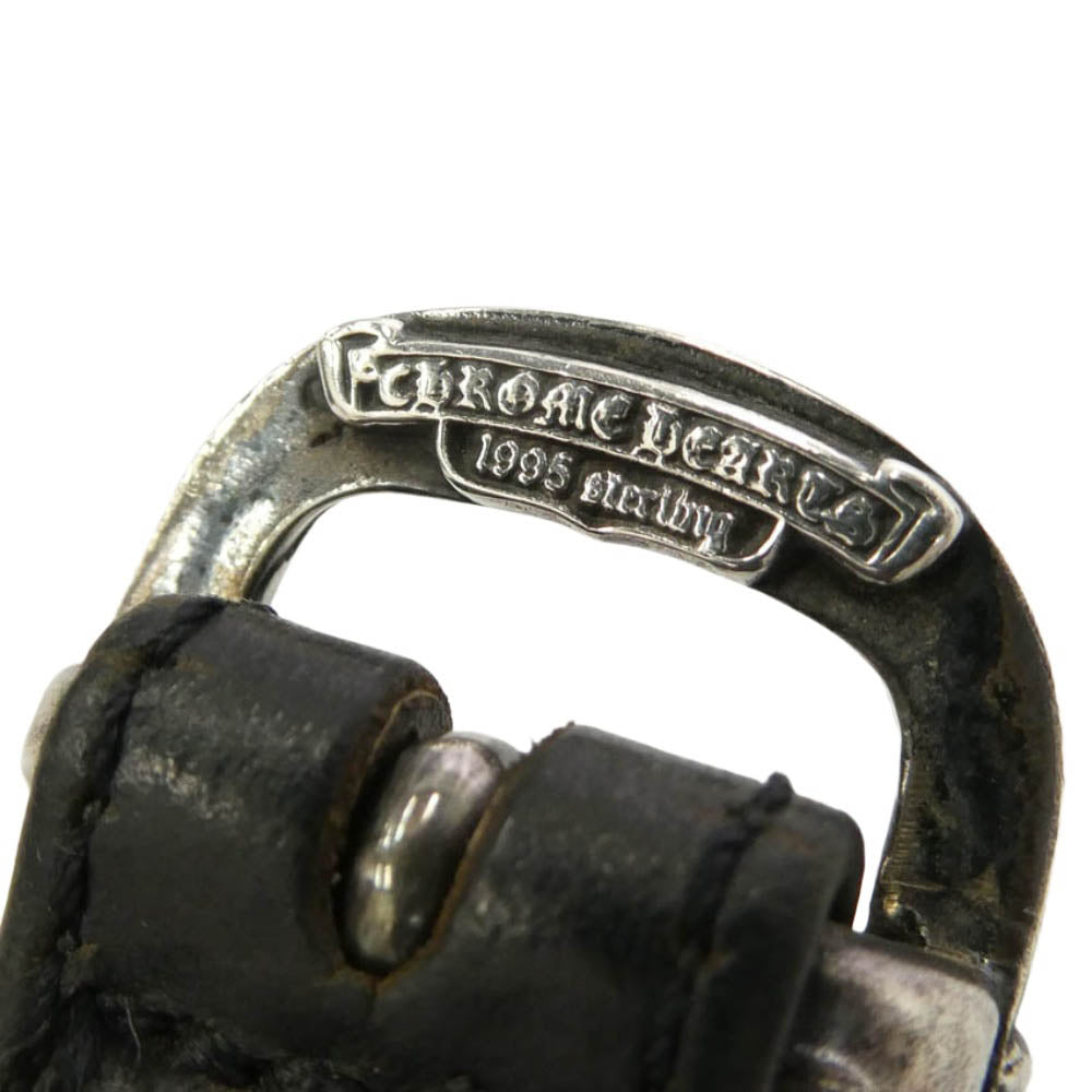 CHROME HEARTS クロムハーツ（原本無） GUNSLINGER ガンスリンガー レザー ブレスレット ブラック系 11【中古】