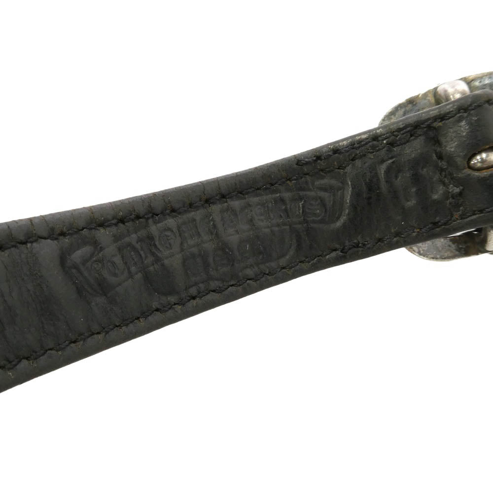 CHROME HEARTS クロムハーツ（原本無） GUNSLINGER ガンスリンガー レザー ブレスレット ブラック系 11【中古】