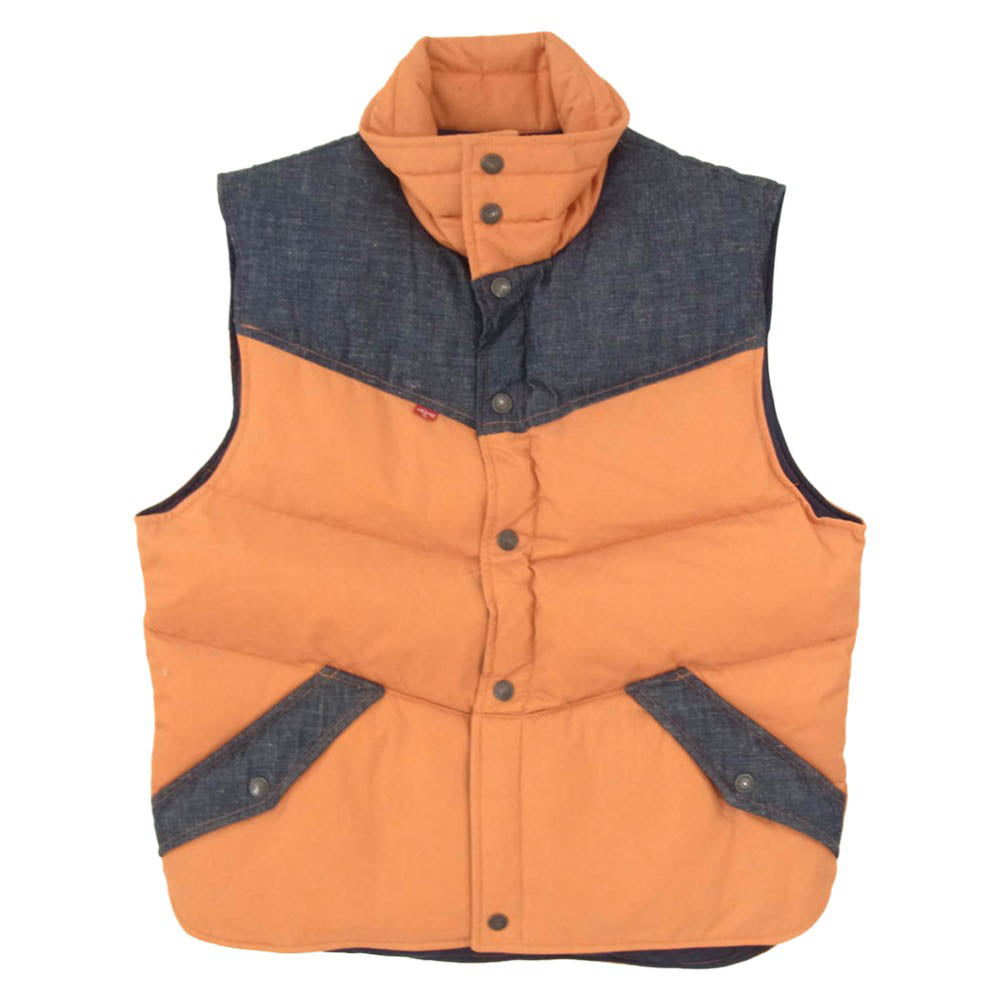 Levi's リーバイス RED TAB レッド タブ デニム切替 ダウン ベスト オレンジ系 L【中古】