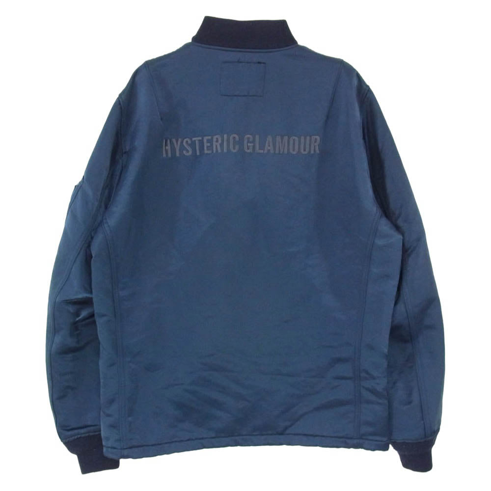 HYSTERIC GLAMOUR ヒステリックグラマー 15AW 0251AB03 0251AB03 MA-1 ボンバー ジャケット ブルゾン ネイビー系 L【中古】