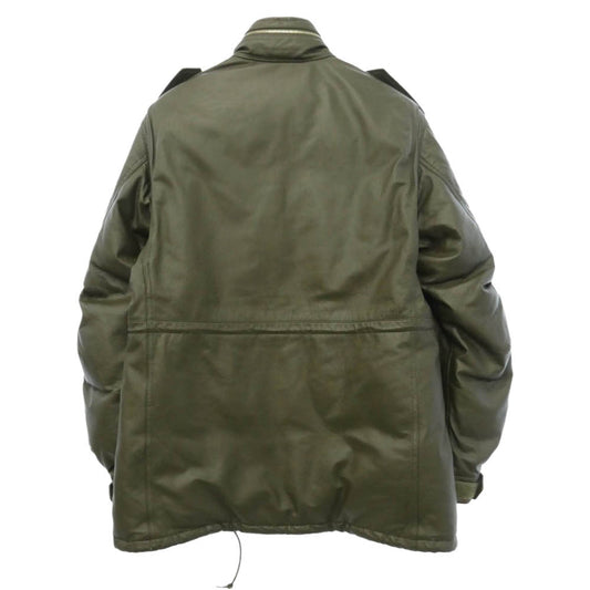A BATHING APE アベイシングエイプ 90s OLD 初期タグ カウハイド M-65 レザーダウンジャケット グリーン系 L【中古】