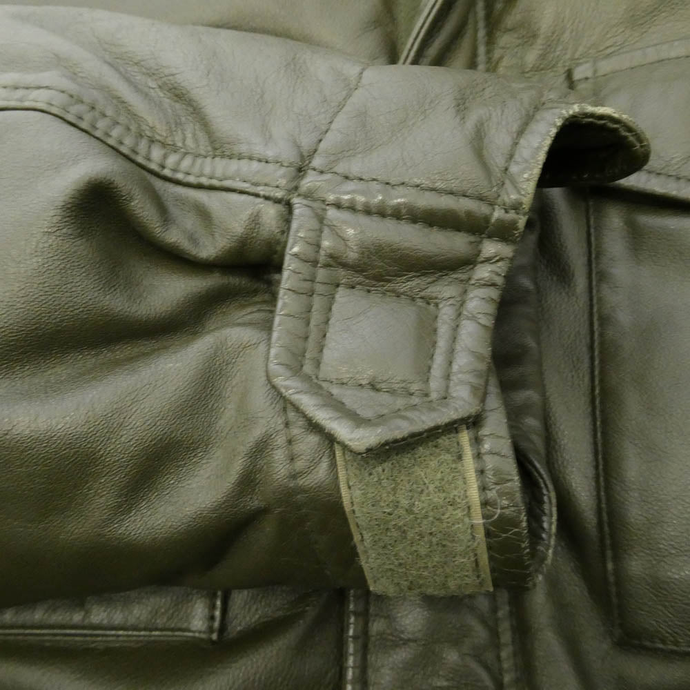 A BATHING APE アベイシングエイプ 90s OLD 初期タグ カウハイド M-65 レザーダウンジャケット グリーン系 L【中古】