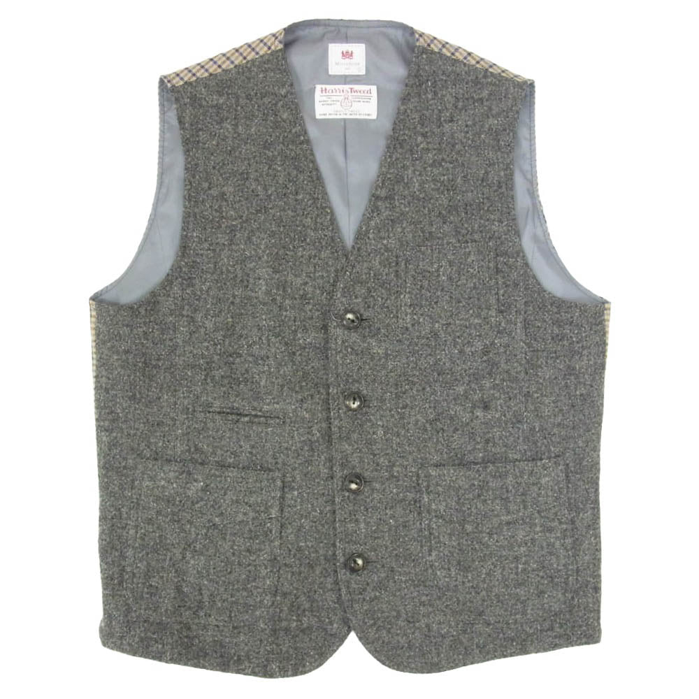 ミツミネ Harris Tweed ハリスツイード ジレ ベスト グレー系 L【中古】