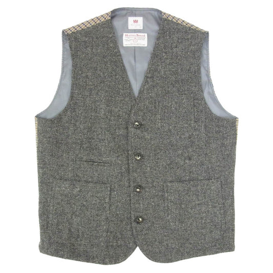 ミツミネ Harris Tweed ハリスツイード ジレ ベスト グレー系 L【中古】