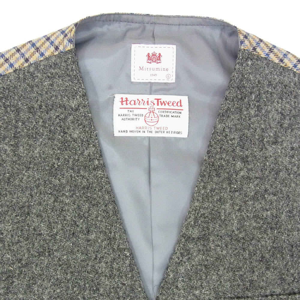 ミツミネ Harris Tweed ハリスツイード ジレ ベスト グレー系 L【中古】