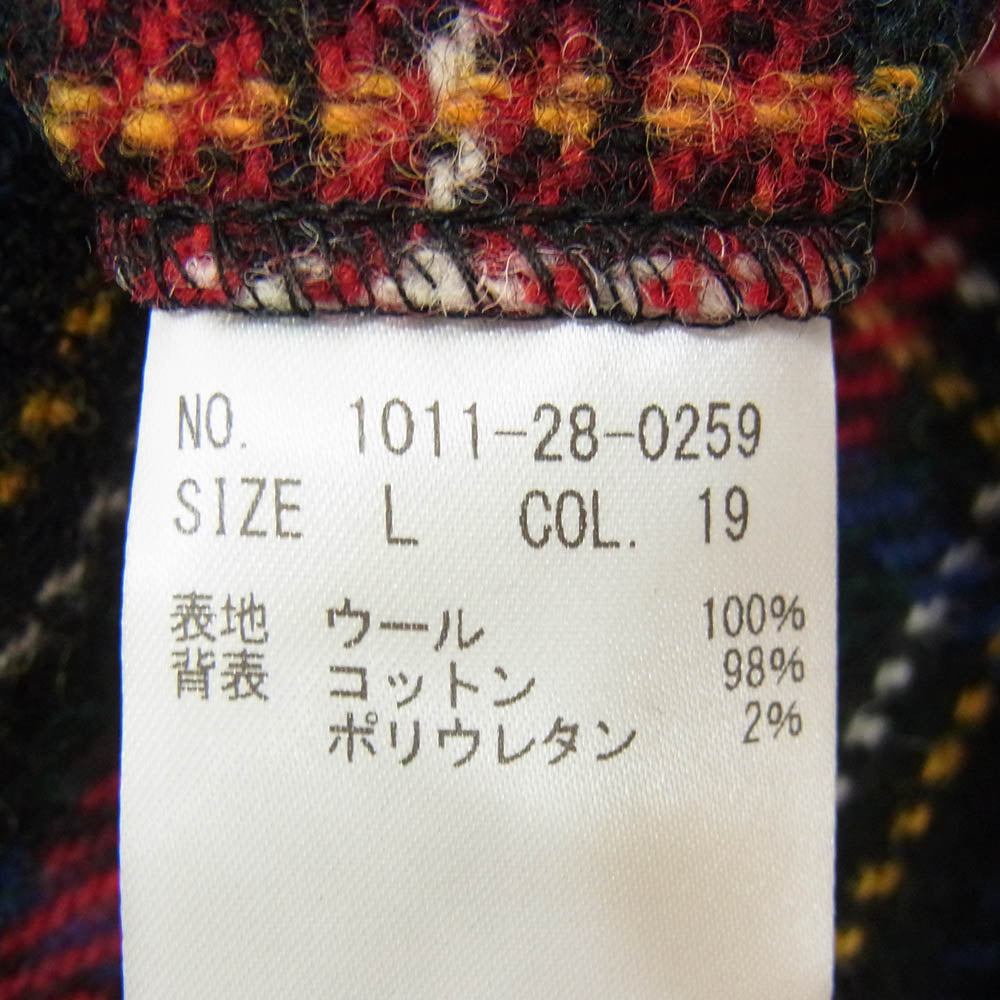 ミツミネ Harris Tweed ハリスツイード ジレ ベスト タータンチェック マルチカラー系 L【中古】