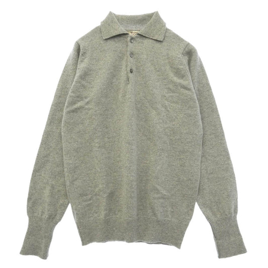 ウィリアムロッキー 英国製 ウール ニットポロ セーター グレー系 M【中古】