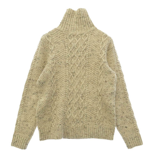 ウォーレンスコット BEAMS ビームス BEAMS別注 英国製 フィッシャーマン タートルネック ウール ニット セーター ベージュ系 M【中古】