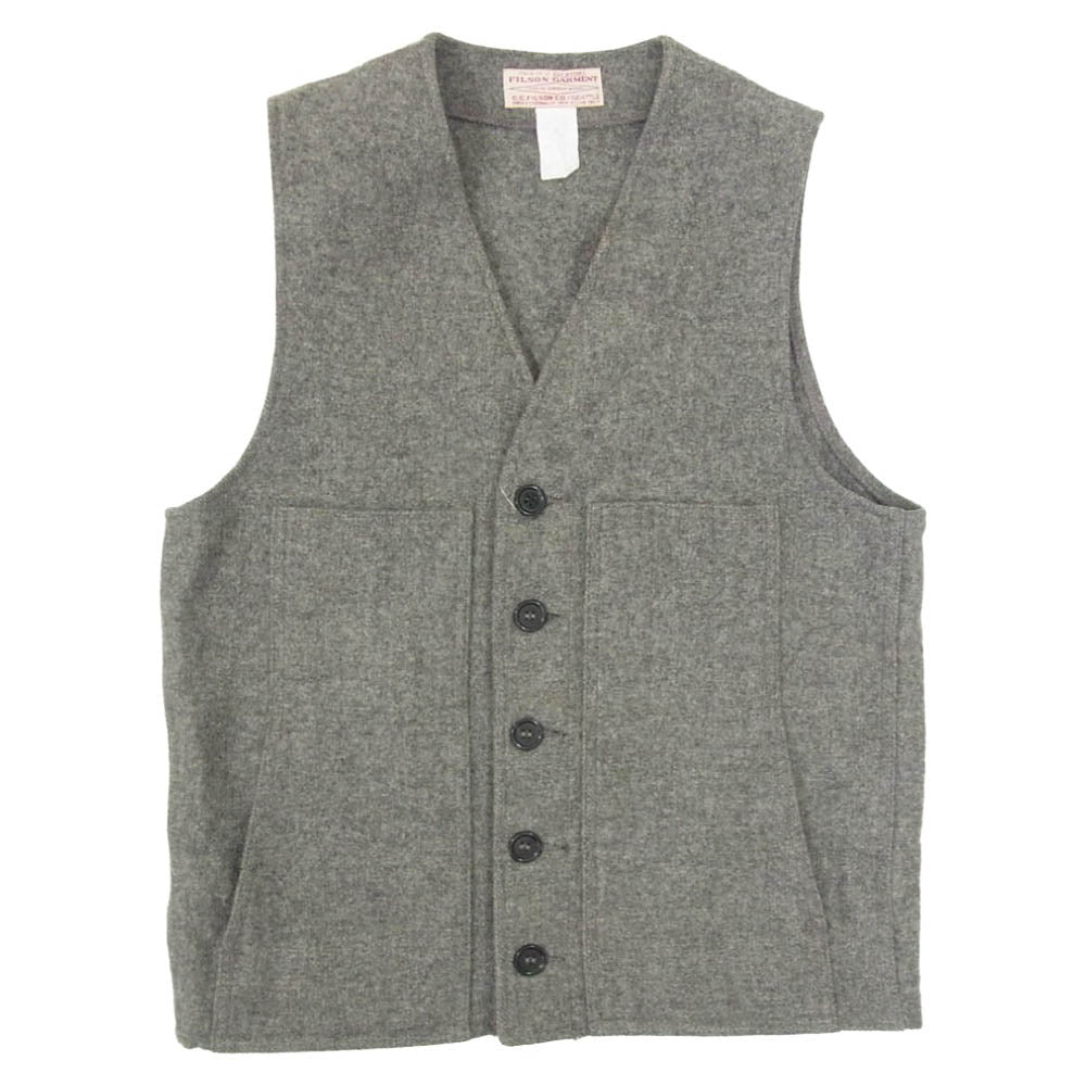 FILSON フィルソン USA製 MACKINAW WOOL VEST ウール マッキーノ ベスト グレー系 38【中古】
