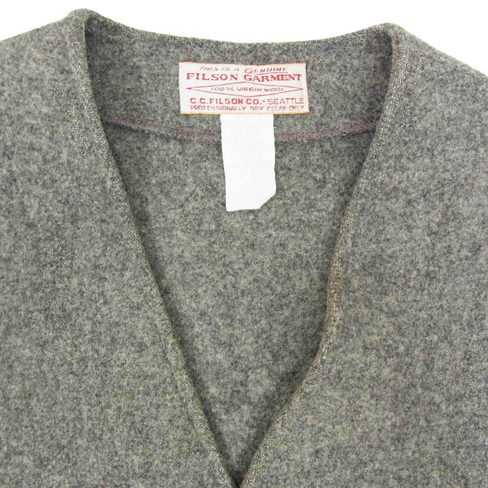 FILSON フィルソン USA製 MACKINAW WOOL VEST ウール マッキーノ ベスト グレー系 38【中古】