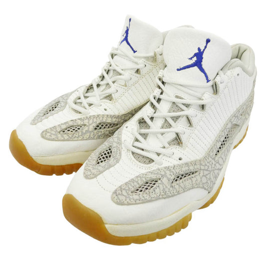NIKE ナイキ 130270-101 【観賞用】Air Jordan 11 Low Retro IE OG Cobalt 1996 エアジョーダン11 ロー レトロ IE OG コバルト ローカットスニーカー ホワイト系 グレー系 27.5cm【中古】