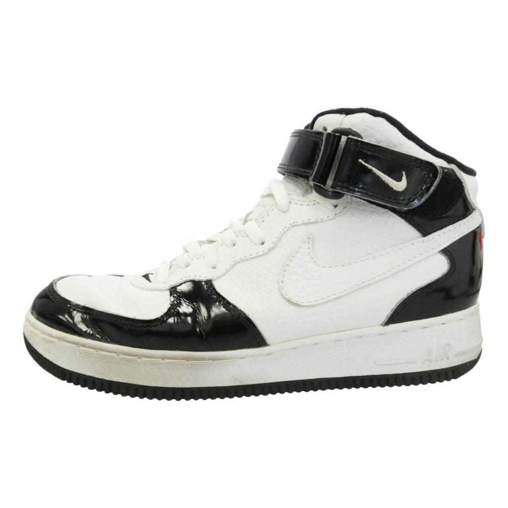 NIKE ナイキ 630125-013 【観賞用】Air Force 1 Mid SC Black White Foot Locker Exclusive エアフォース1 ミッド SC ブラック ホワイト フットロッカー エクスクルーシブ ハイカットスニーカー ホワイト系 ブラック系 27.5cm【中古】