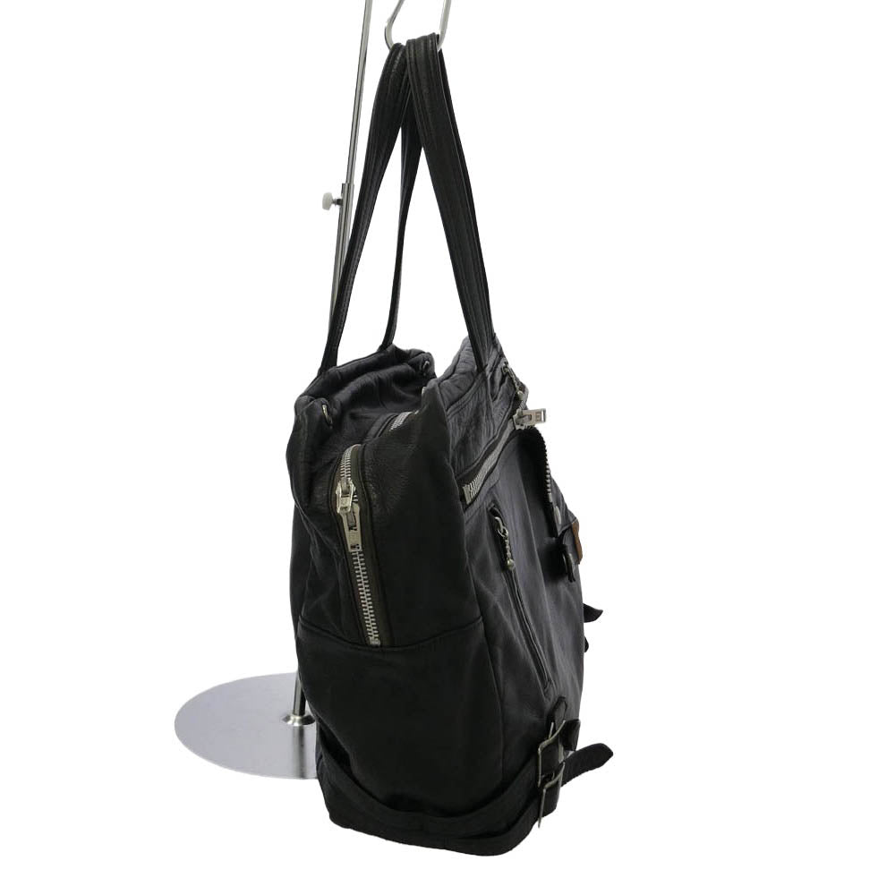 UNDERCOVER アンダーカバー 08AW レザー ライダースバッグ ボストンバッグ ブラック系【中古】
