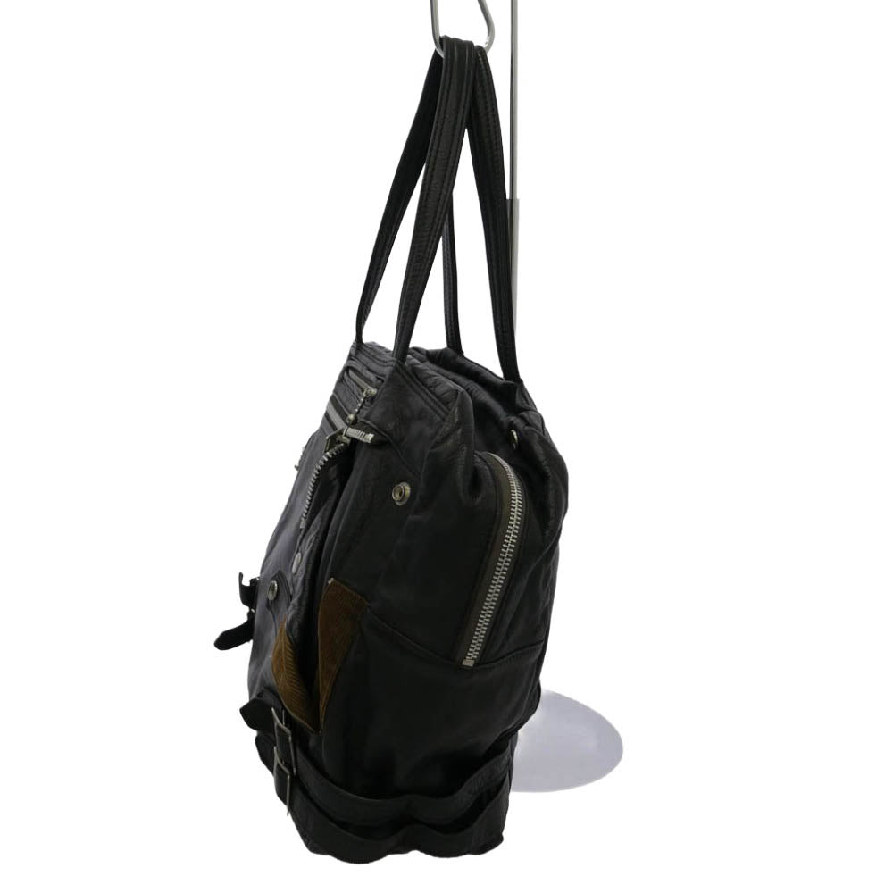 UNDERCOVER アンダーカバー 08AW レザー ライダースバッグ ボストンバッグ ブラック系【中古】