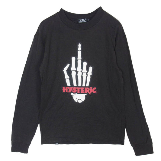 HYSTERIC GLAMOUR ヒステリックグラマー 02173CL09 H SKELETON プリント 長袖 Tシャツ チャコール系 XS【中古】