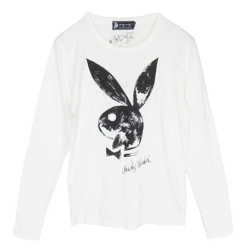 HYSTERIC GLAMOUR ヒステリックグラマー 0443CL05 PLAYBOY プレイボーイ ANDY WARHOL アンディ ウォーホル Tシャツ 長袖 カットソー ホワイト系 S【中古】