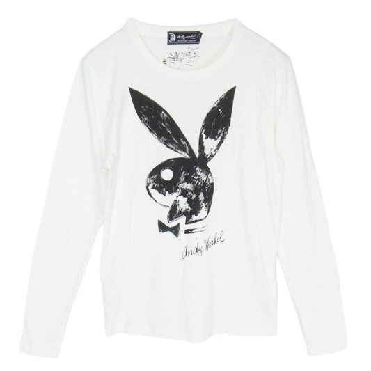 HYSTERIC GLAMOUR ヒステリックグラマー 0443CL05 PLAYBOY プレイボーイ ANDY WARHOL アンディ ウォーホル Tシャツ 長袖 カットソー ホワイト系 S【中古】