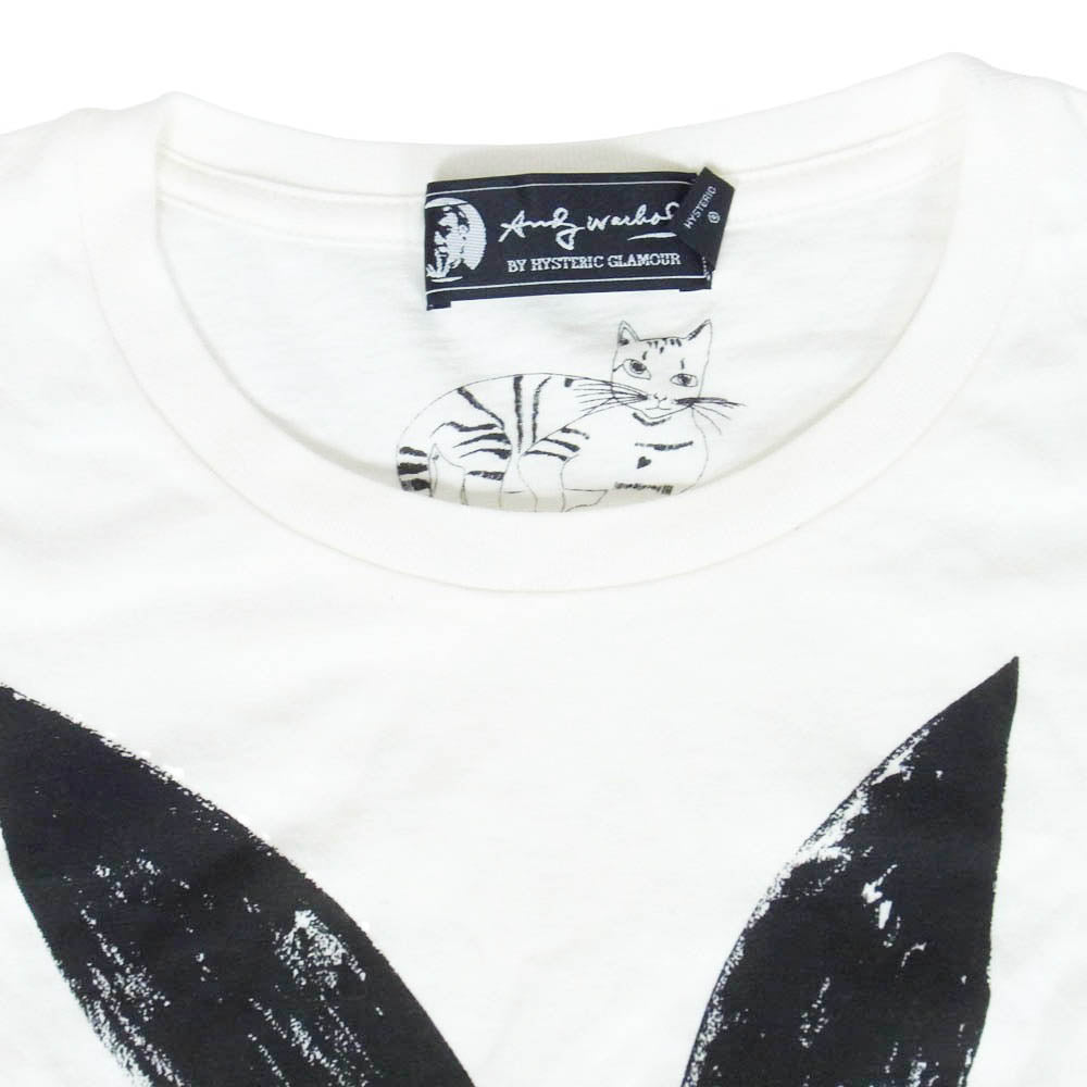 HYSTERIC GLAMOUR ヒステリックグラマー 0443CL05 PLAYBOY プレイボーイ ANDY WARHOL アンディ ウォーホル Tシャツ 長袖 カットソー ホワイト系 S【中古】
