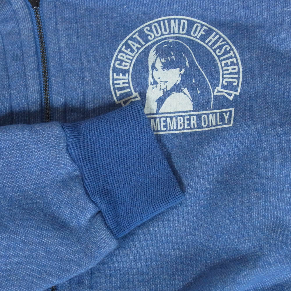 HYSTERIC GLAMOUR ヒステリックグラマー 0261CF05 SOUND CLUB サウンドクラブ ジップ アップ パーカー ブルー系 S【中古】