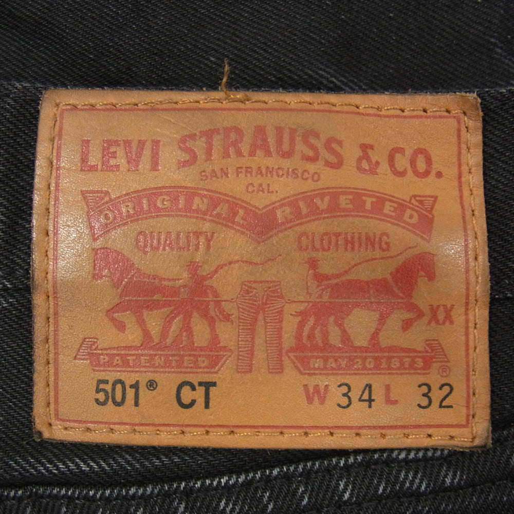 Levi's リーバイス 28894-0031 501 CT ボタンフライ 赤耳 セルビッジ テーパード デニムパンツ ジーンズ ブラック系 34【中古】