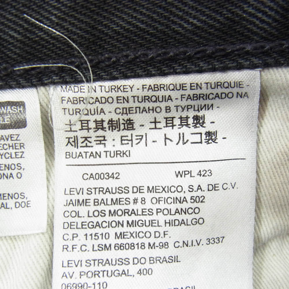Levi's リーバイス 28894-0031 501 CT ボタンフライ 赤耳 セルビッジ テーパード デニムパンツ ジーンズ ブラック系 34【中古】