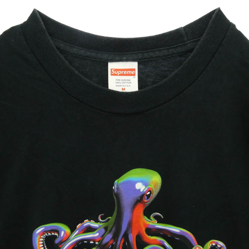 Supreme シュプリーム 18SS Tentacles Tee テンタクローズ オクトパス プリント Tシャツ 半袖カットソー ブラック系 M【中古】