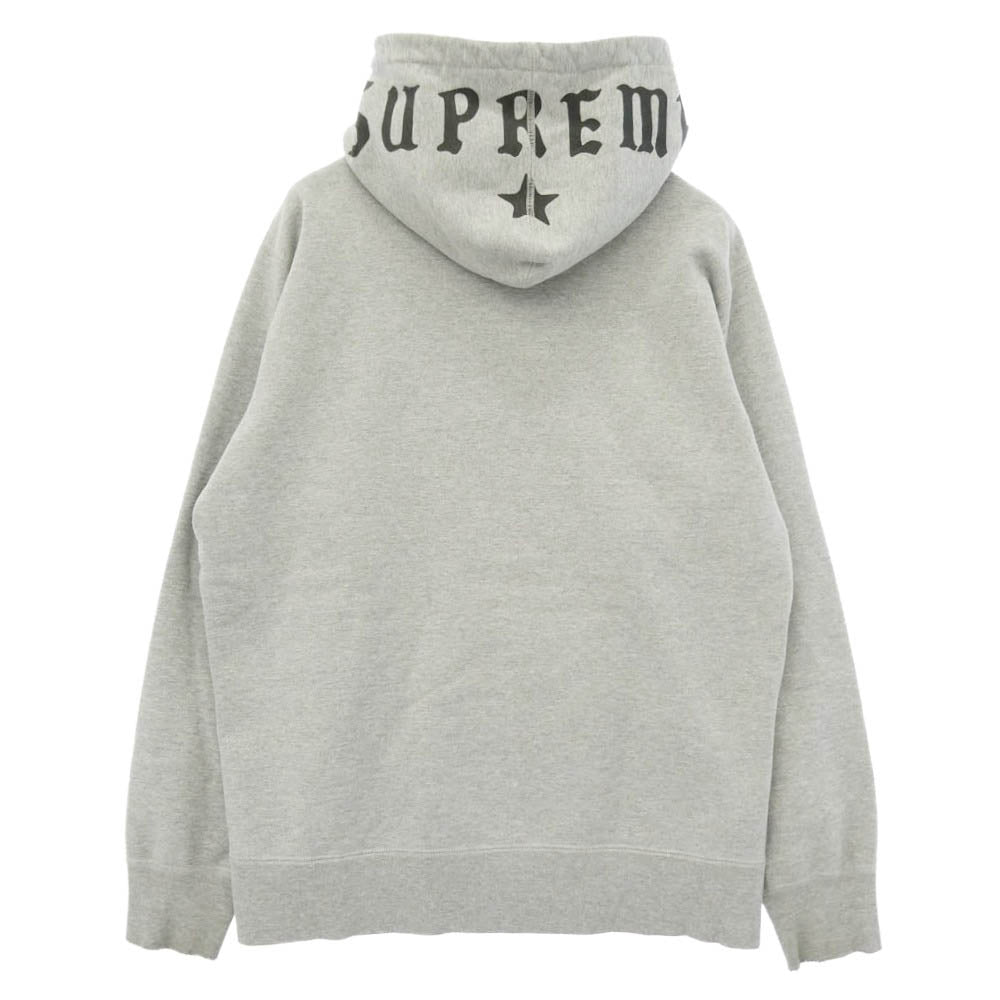 Supreme シュプリーム スター プリント フード ロゴ ジップ パーカー グレー系 L【中古】