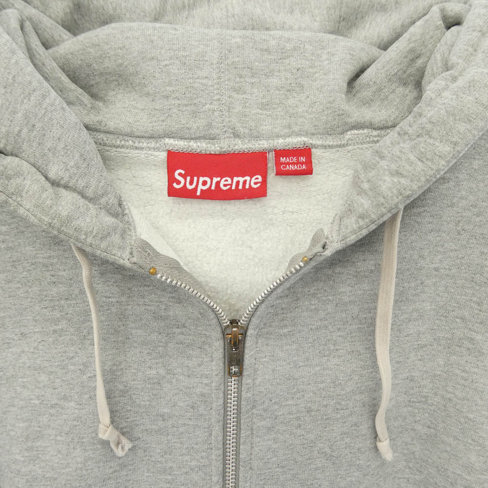 Supreme シュプリーム スター プリント フード ロゴ ジップ パーカー グレー系 L【中古】