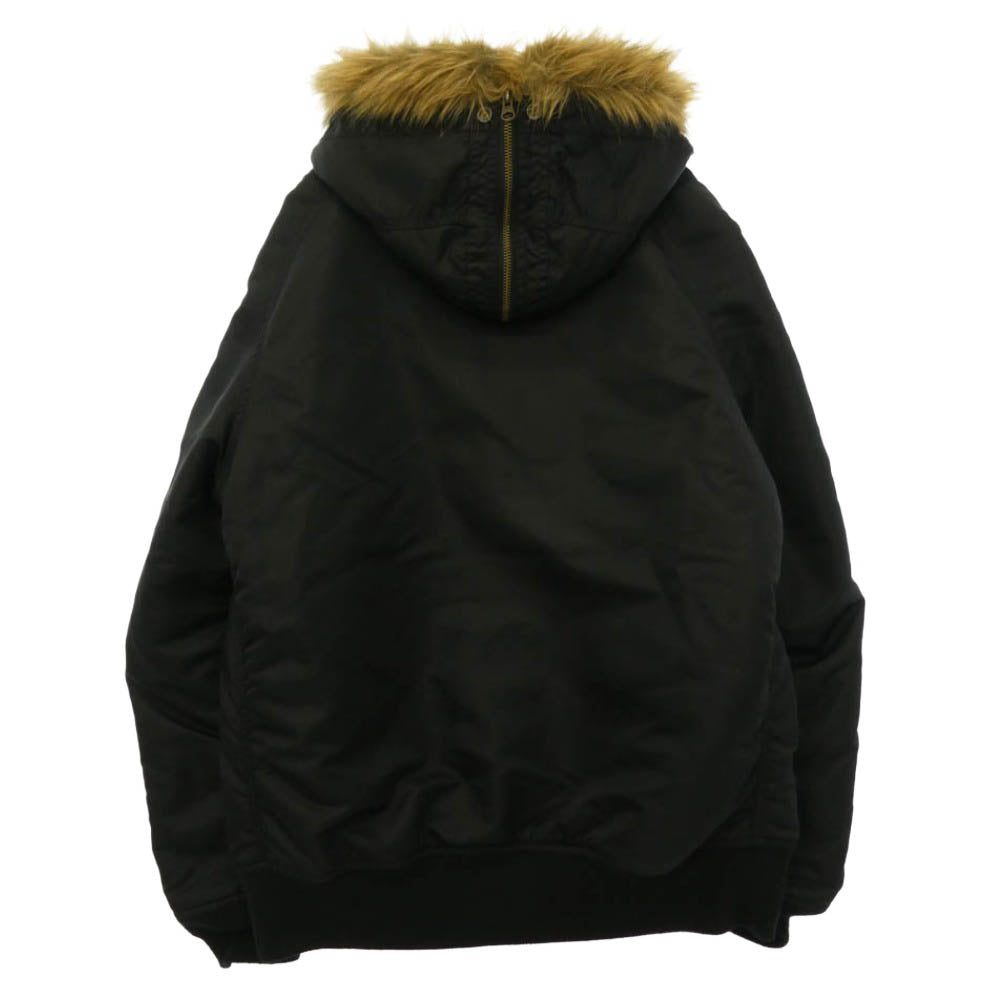 Supreme シュプリーム 14AW Flight Satin N-2B Parka ミリタリー フライト フーデット ジャケット ブラック系 M【中古】