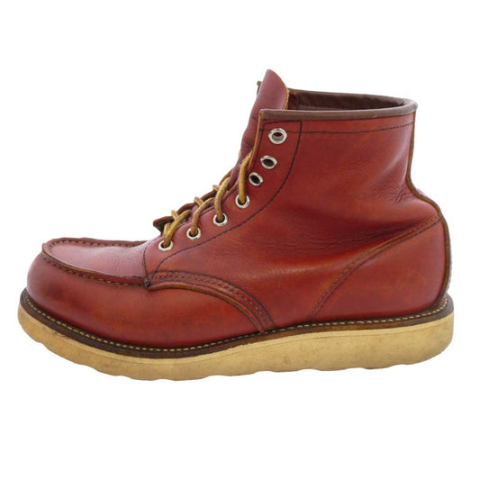 RED WING レッドウィング 875 半円犬タグ IrishSetter アイリッシュセッター モックトゥ ブーツ ワインレッド系 US7.5D【中古】