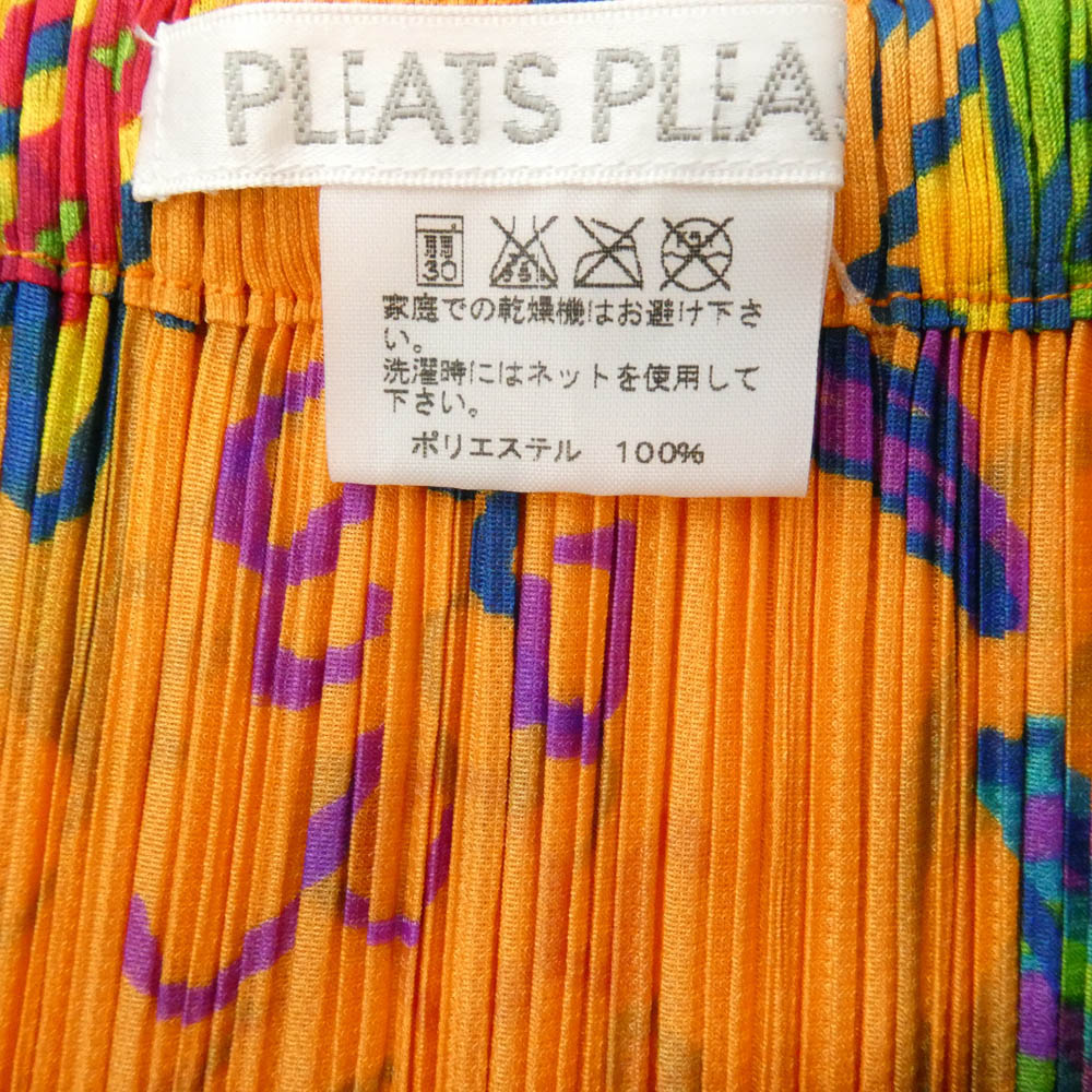 PLEATS PLEASE プリーツプリーズ イッセイミヤケ PP61-JG844 プリーツ加工 サーカス 総柄 スカート オレンジ系 3【中古】
