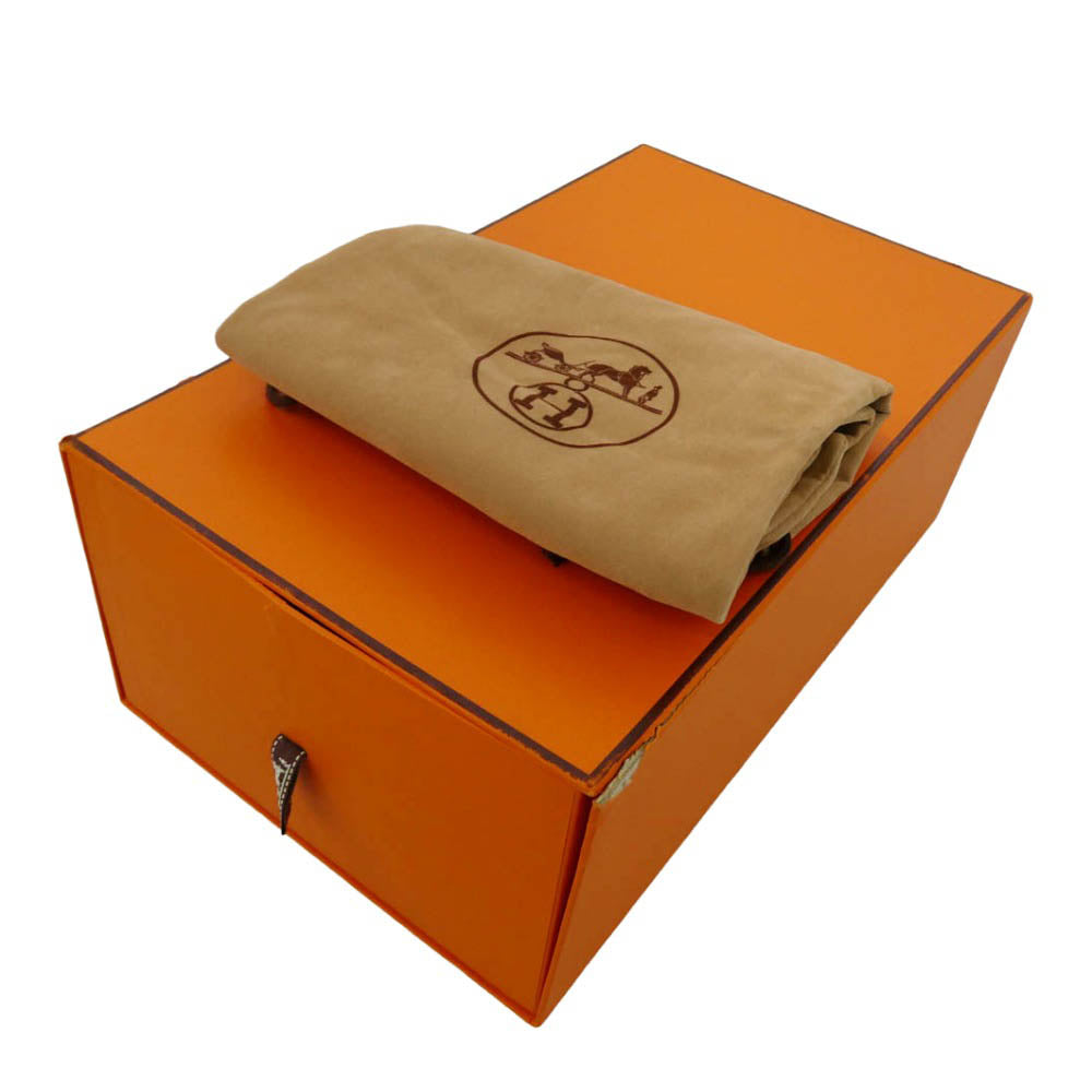 HERMES エルメス Hバックル モンクストラップ レザー シューズ ブラック系 42.5【中古】