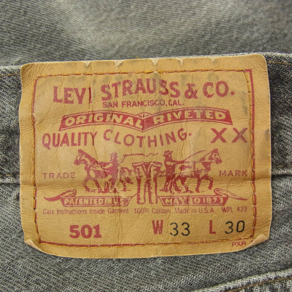 Levi's リーバイス USA製 ノックスビル工場 501 ブラックデニム パンツ ジーンズ ブラック系 33【中古】