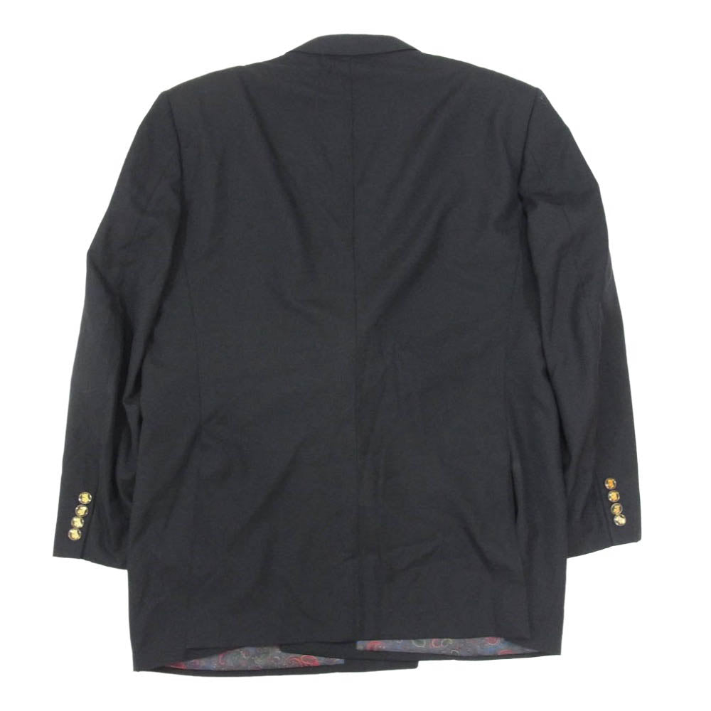 Aquascutum アクアスキュータム 裏地ペイズリー ダブル テーラード ジャケット ネイビー系 100-90-180【中古】