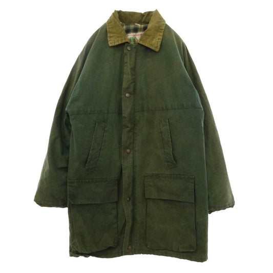 ヴィンテージ 英国製 Country & leisure wear オイルド 中綿 ジャケット グリーン系 M【中古】
