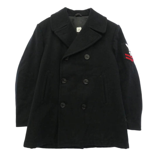 ヴィンテージ U.S. NAVY PEA JACKET ウール ピーコート ブラック系 42S【中古】