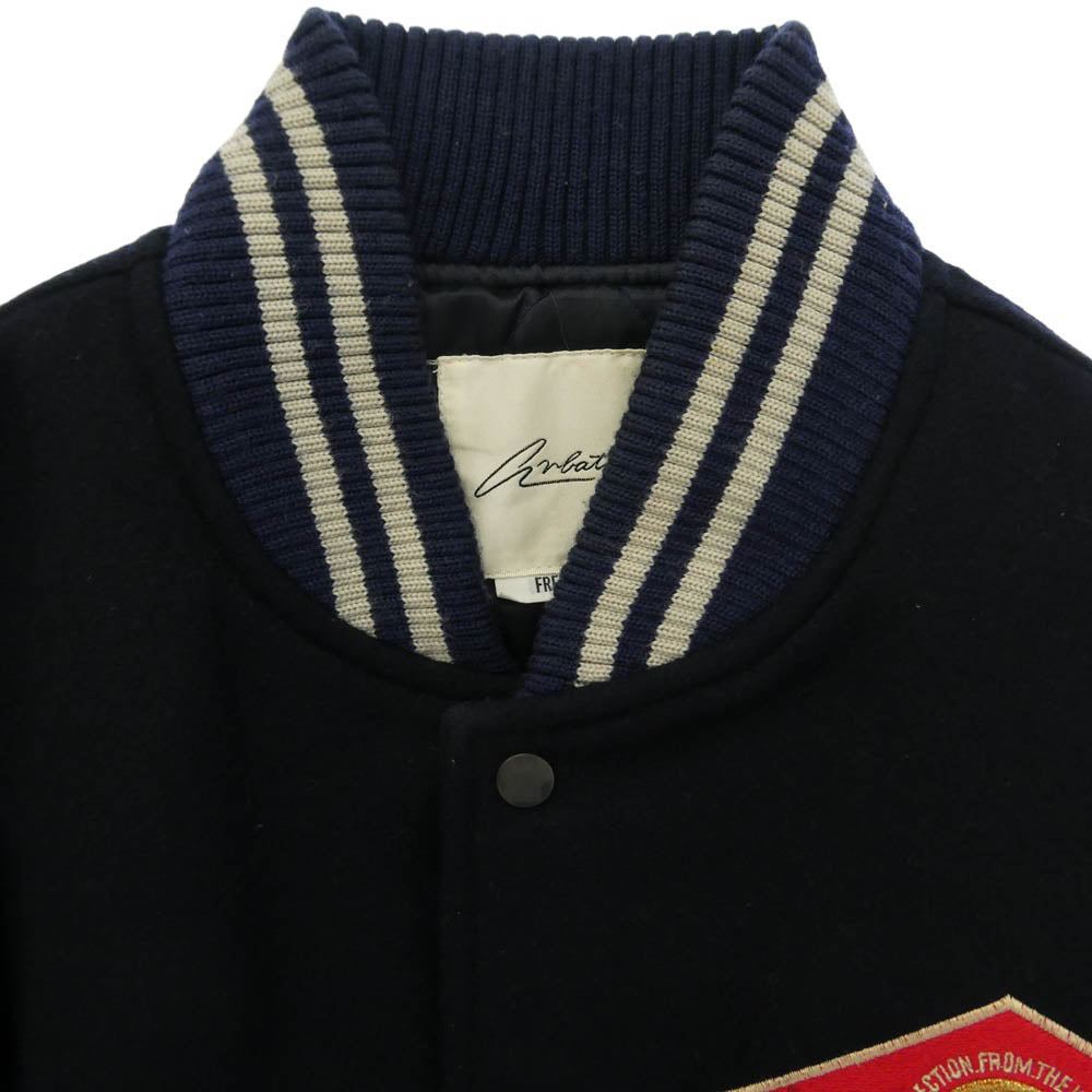 アルバタックス Varsity Jacket 袖レザー スタジアムジャケット スタジャン アワード ジャケット ネイビー系 ブラウン系 FREE【中古】