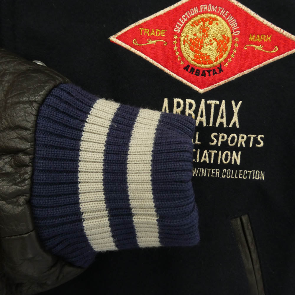 アルバタックス Varsity Jacket 袖レザー スタジアムジャケット スタジャン アワード ジャケット ネイビー系 ブラウン系 FREE【中古】