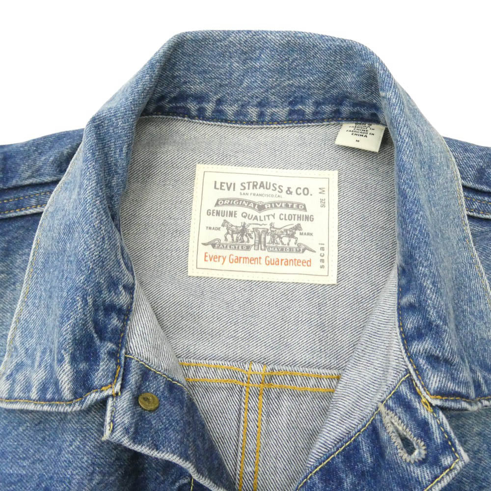 Sacai サカイ Levi's リーバイス 25SS 25-03708M x Levi's Denim Jacket ドッキング デニム トラッカー ジャケット インディゴブルー系 M【中古】