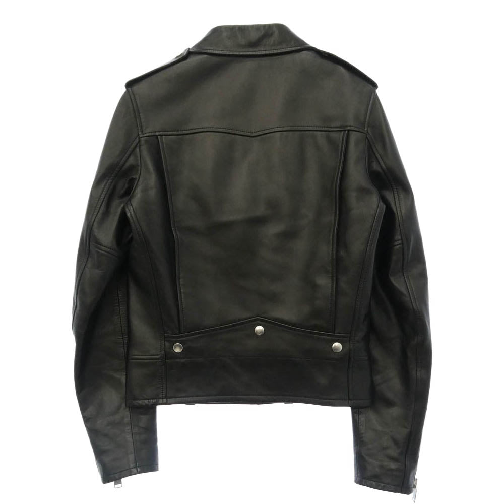 SAINT LAURENT サンローラン 397290 Y5YA1 国内正規品 エディ期 ラムレザー 羊革 L01 クラシック モーターサイクル ダブル ライダース レザー ジャケット ブラック系 44【中古】