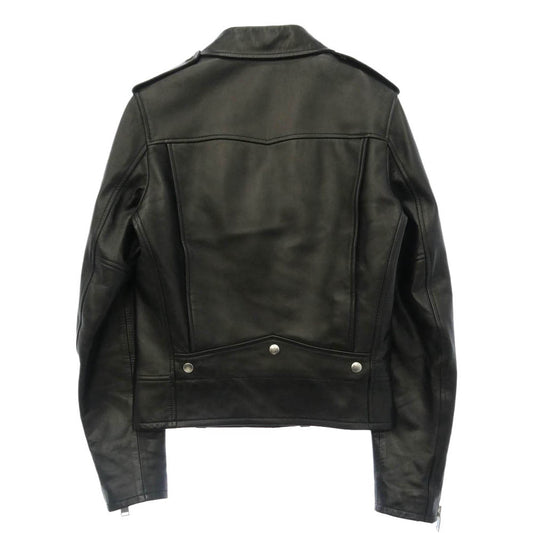 SAINT LAURENT サンローラン 397290 Y5YA1 国内正規品 エディ期 ラムレザー 羊革 L01 クラシック モーターサイクル ダブル ライダース レザー ジャケット ブラック系 44【中古】